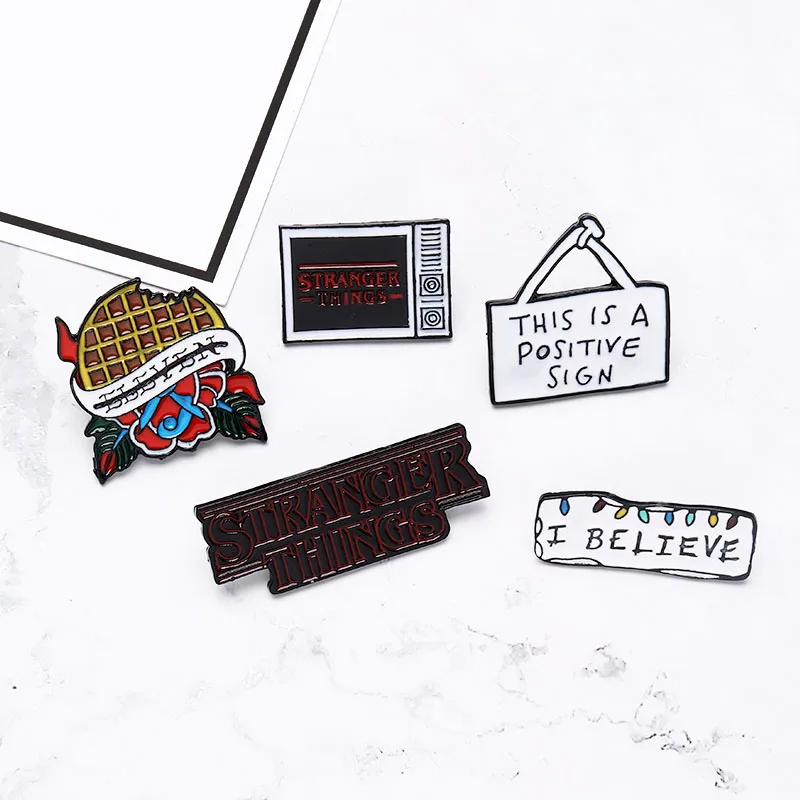 

STRANGER THINGS Enamel Pins TV Series Eleven Brooch Friends Don't Lie Lapel Denim Shirt Collar Jewelry Gift for Fans