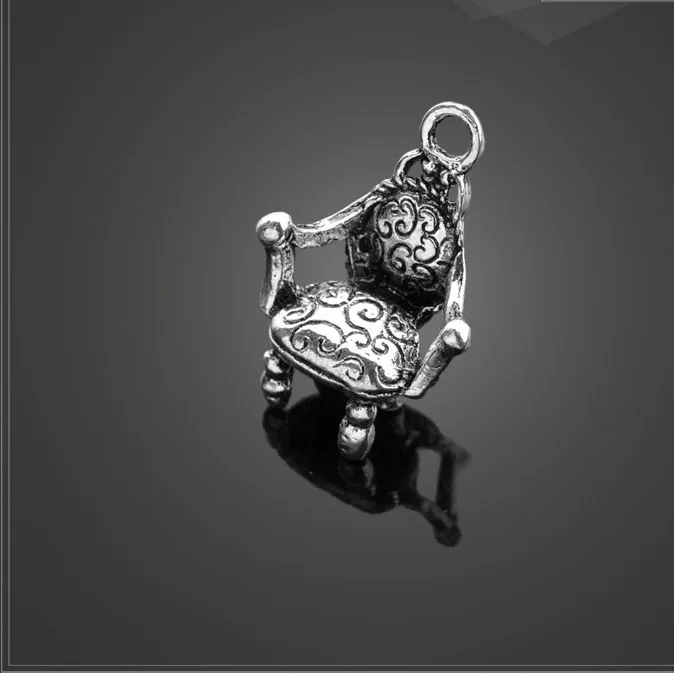 High quality 8 Pieces/Lot 13..5mm*18.1mm Antique Silver Plated sofa Chair charm pendant for jewelry making