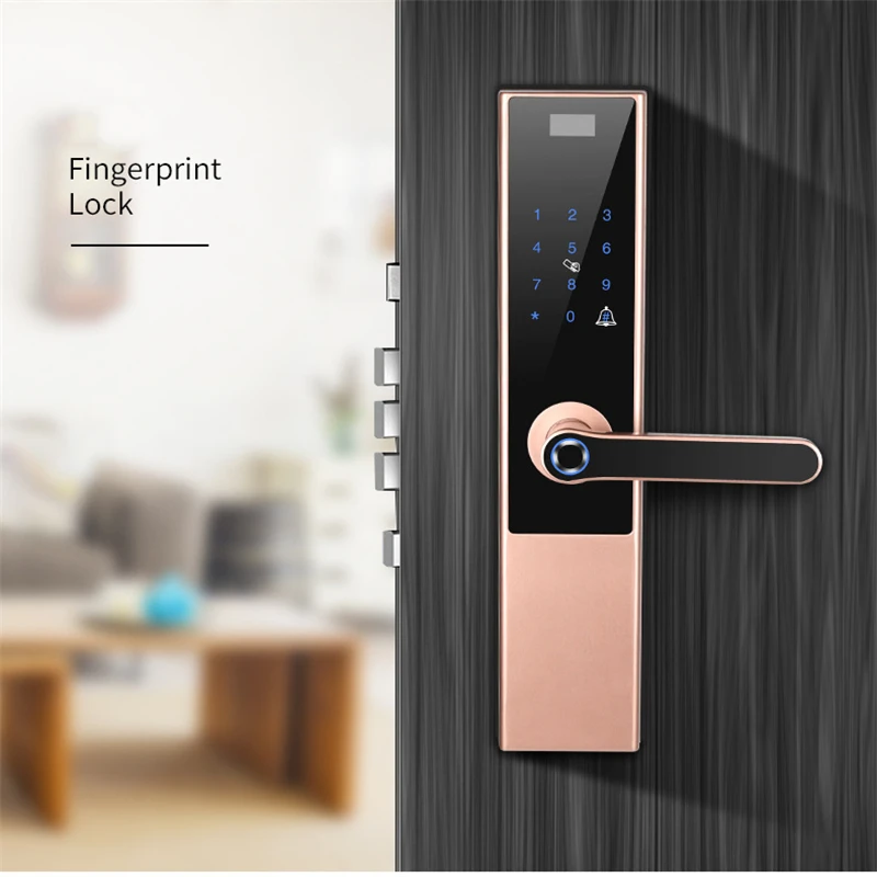 

Keyless Entry Fingerprint Door Lock Aluminum Alloy Anti-theft Smart Password Electronic Lock With Door Bell For Home House