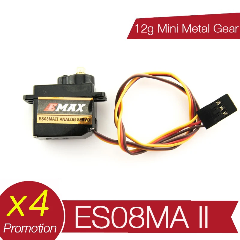 

4PCS EMAX ES08MA II 12g Mini Metal Gear Analog Servo for RC Model