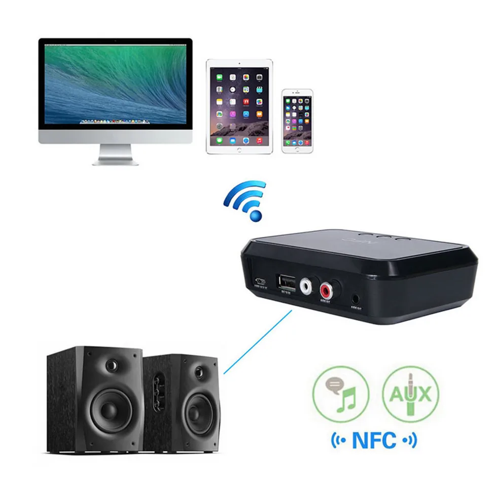 YKSO NFC Wireless Stereo Bluetooth Audio Receiver Portable Adapter Support 3.5mm  RCA Output Music Wireless Adapter (2)
