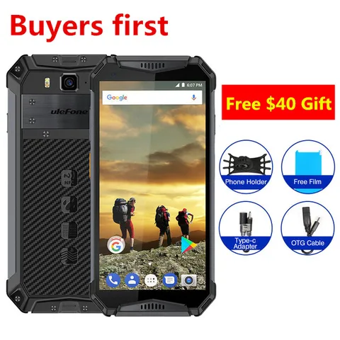 Global Version Ulefone Armor IP68 Waterproof Mobile Phone Android 8 1 5 7 FHD Octa Core 4GB 64GB 21MP 10030mAh NFC Smartphone