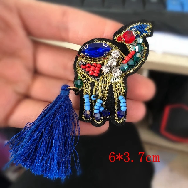 Fashion sew on patches for clothes Rhinestone beaded Patches for clothing  Embroidery Sequin pearl patches applique flower tree