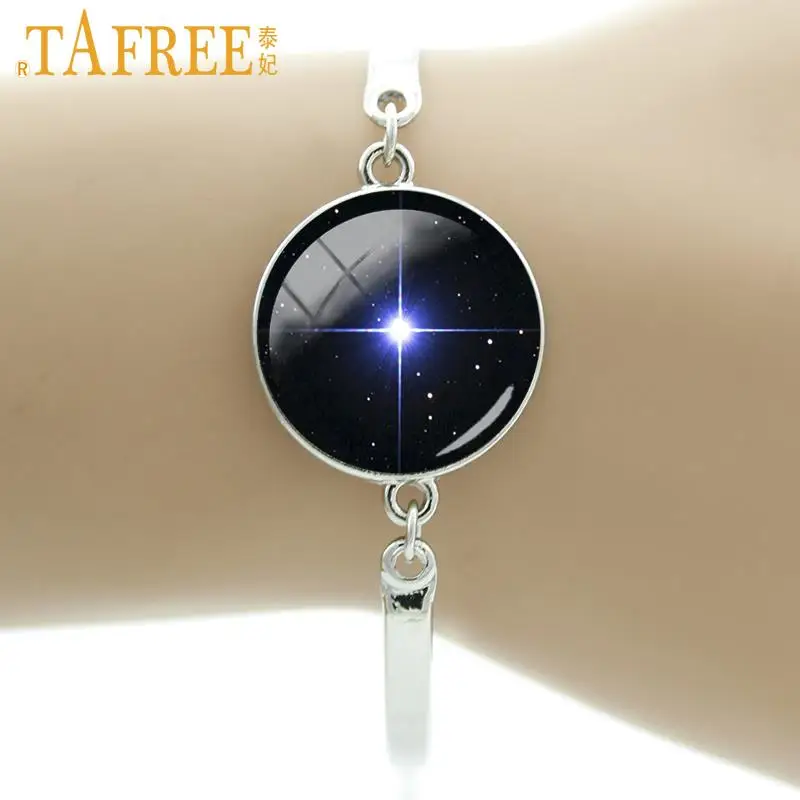 TAFREE винтажные яркие подвески в виде звезд, женский браслет галактика, космос, туманность, стеклянный кабошон, Купольные браслеты для подарков, ювелирные изделия MO75