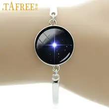 TAFREE винтажные яркие подвески в виде звезд, женский браслет галактика, космос, туманность, стеклянный кабошон, Купольные браслеты для подарков, ювелирные изделия MO75