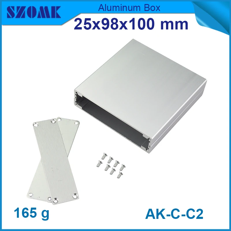 1 шт Гладкая алюминиевая распределительная корпус для электроники и корпуса 25(H) x98(Ш) x100(L) мм