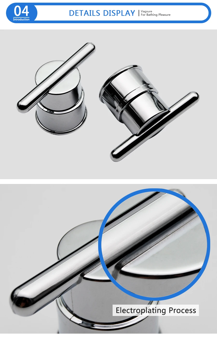 com abertura única de 3.5cm, porta cromada