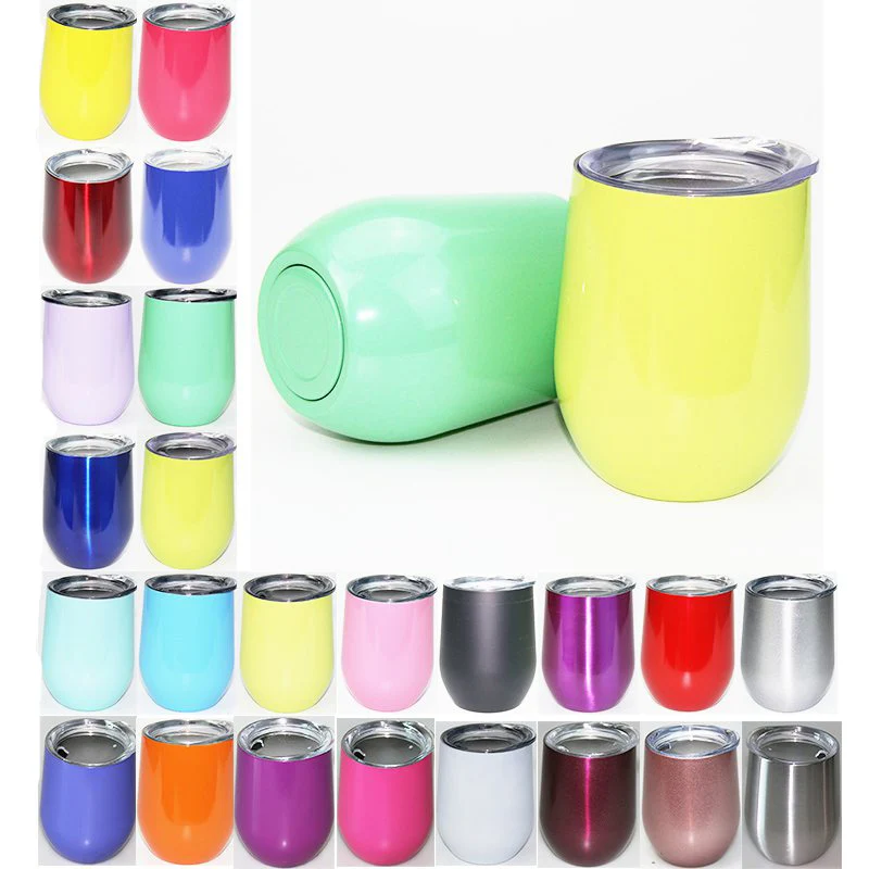 9oz Stainless steel Thermo mug Egg Shaped Stemless Tumbler Wine cups