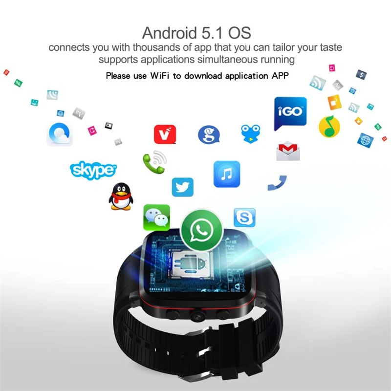 bluetooth X11 smart watch android 5.1 MTK6580 with 512MB