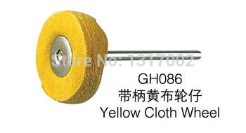 

Free Shipping 50pcs/pack yellow cloth wheel,gold silver diamond cleaning polishing wheels handle Wire Wheel, jewelry tools