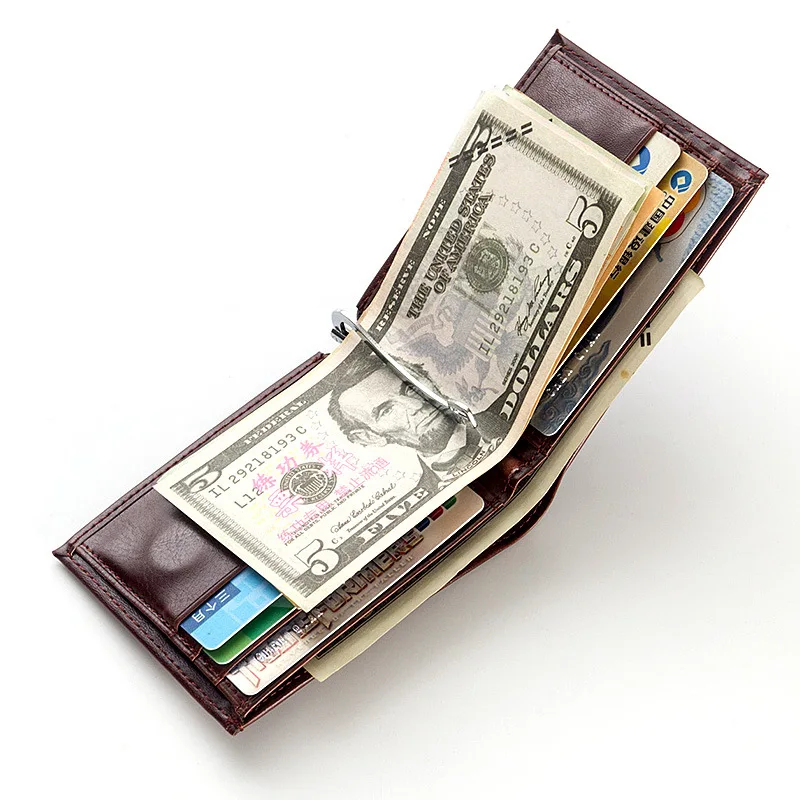 

Baellerry Men's brief paragraph wallets multi-function small wallet Money Clips reative magnetic buckle ,coin wallet
