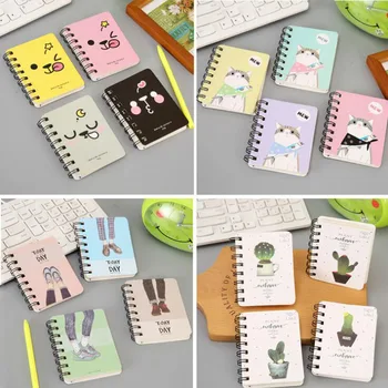 

Cute Student Rollover Coil Book Portable Pocket Notepad Cartoon Notebook Student Office Small Book With Hand-Written Stationery