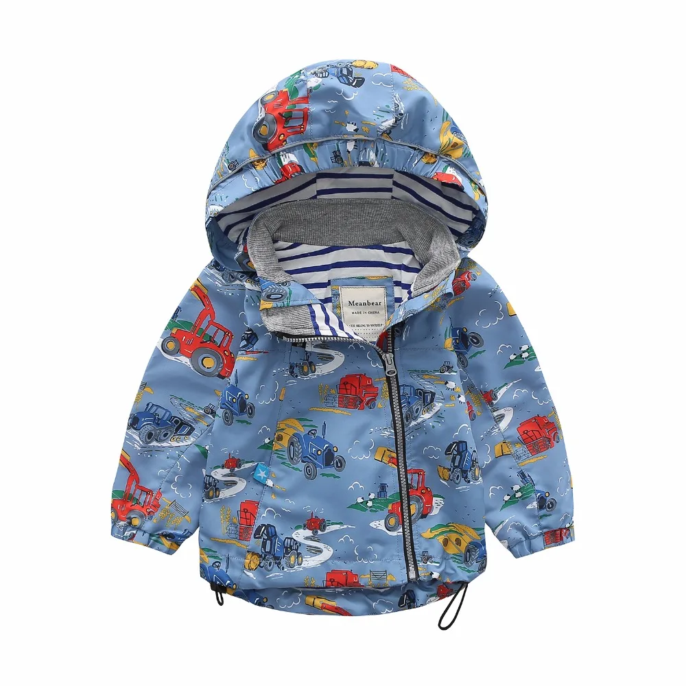 M94 Демисезонный модные пальто для мальчиков с капюшоном Детская куртка топы для девочек ветровка с рисунком кота тонкое пальто Летняя