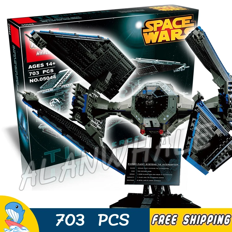 

703pcs New Space Wars 05044 Ultimate Collector Series TIE Interceptor Model Building Blocks Toys Bricks Compatible with Lego