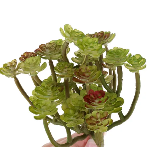 Искусственные суккуленты, реалистичные Мини искусственные растения, ненастоящие Рождественские Свадебные украшения для дома, искусственные растения - Цвет: 34 head green