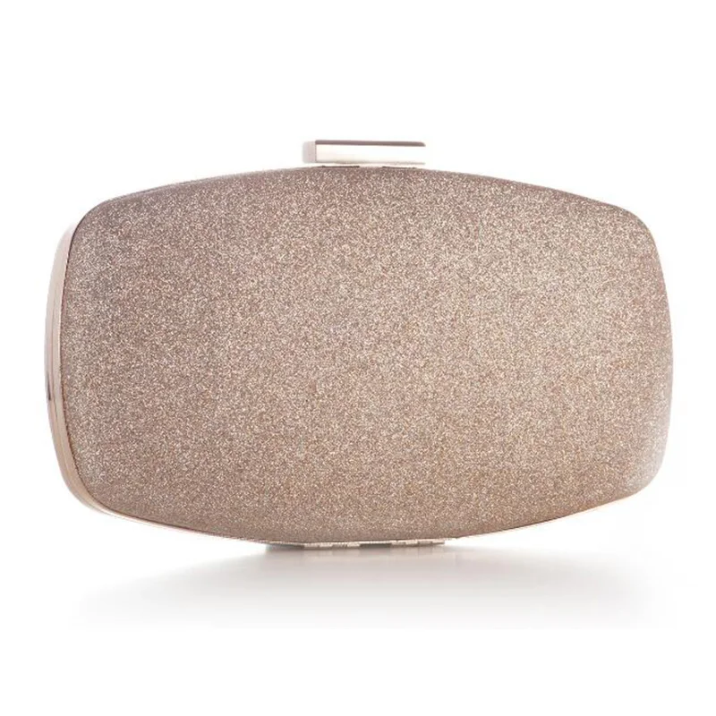 Keevip Champagne Glitter Clutch Bag Back View