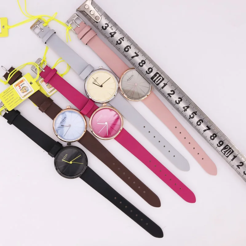 Julius Women's Watch Japan Quartz Hours Fashion Dress Bracelet Real Leather Retro Simple Valentine Girl's Birthday Gift Box 6