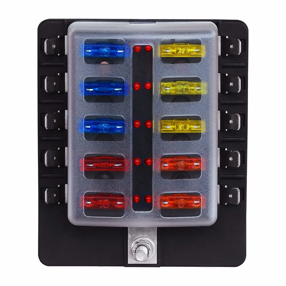 fuse box 100 amp wiring library 10 way atc ato blade fuse box with led warning light kit [protection cover