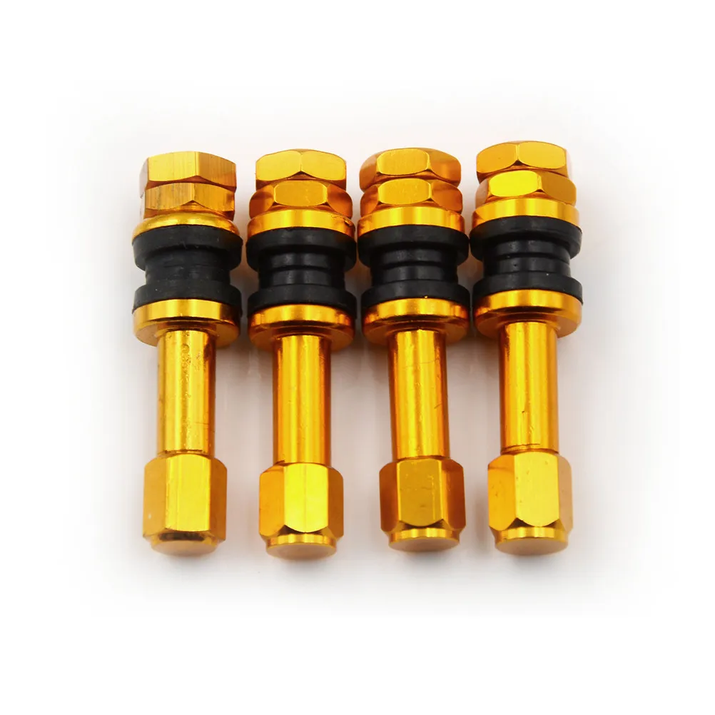

4pcs Aluminum Valve Stems Caps TR48E Bolt-in Auto Car Tubeless Wheel Tire Valve Stems Dust Caps Metal Straight Mouth