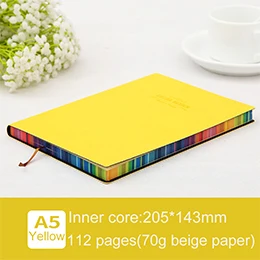 Deli A5 блокнот красивый канцелярские товары Мода разноцветный утолщение дневник кожа женский красочный ноутбук искусственная кожа - Цвет: yellow notebook