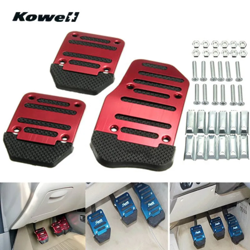 Педали сцепления KOWELL 3 шт. красные и синие педали для ног топлива газа тормозных