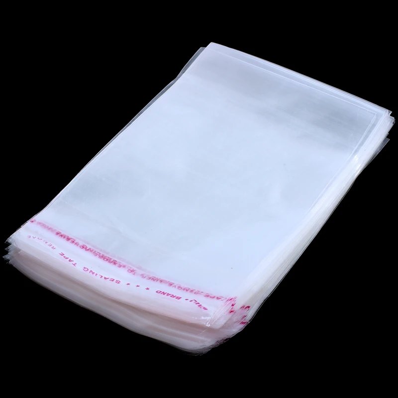 New-200 Clear Self Adhesive Seal Plastic Bags 14x8cm