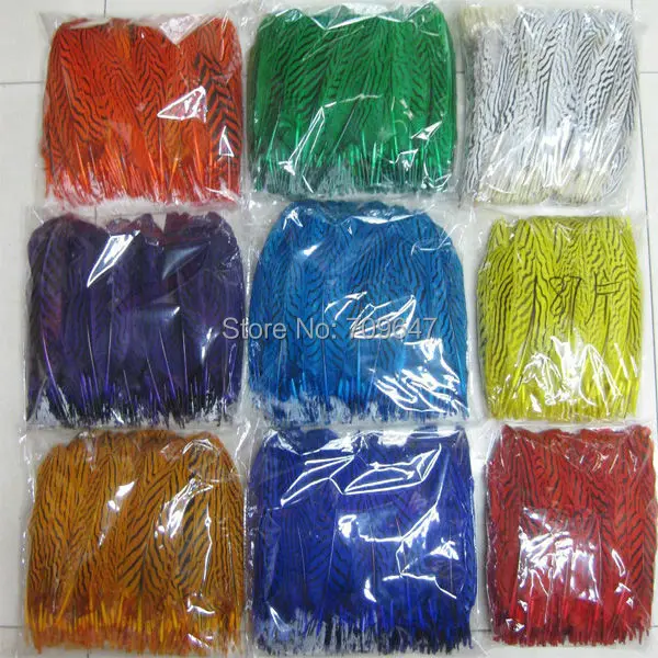 

100Pcs/Lot! 6-8"15-20cm Multicolor Silver Pheasant Wing Quill Feathers --Craft and Fly Tying,feathers for hats
