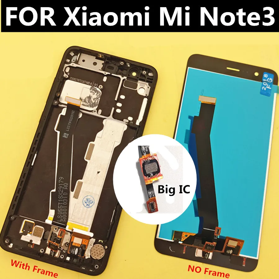 Цена Дисплей с рамкой для Xiaomi Mi Note 3 ЖК дисплей + сенсорный экран с рамкой Сменные аксессуары для Xiaomi Mi Note 3 font b lcd b font