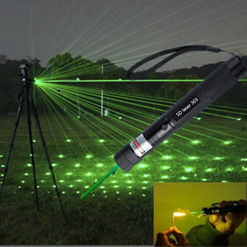 

Flashlight Torch + Charger + Battery + Key Laser Pointer Flashlight Green Light Adjustable 5 Modes Waterproof Green Laserpointer