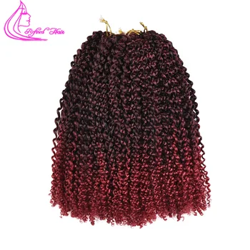 

Refined Hair 12inch Short Marlybob Kinky Curly Twist Crochet Brads 22Strands Afro Crochet Braid Braiding Hair Extensions