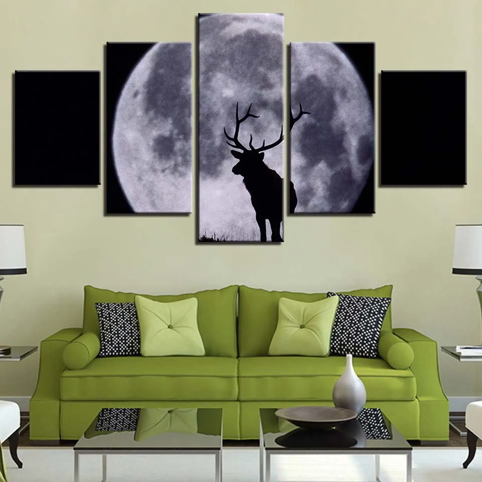 5 шт./комплект настенные картины с изображением оленя и Луны|art painting|wall art paintinghome