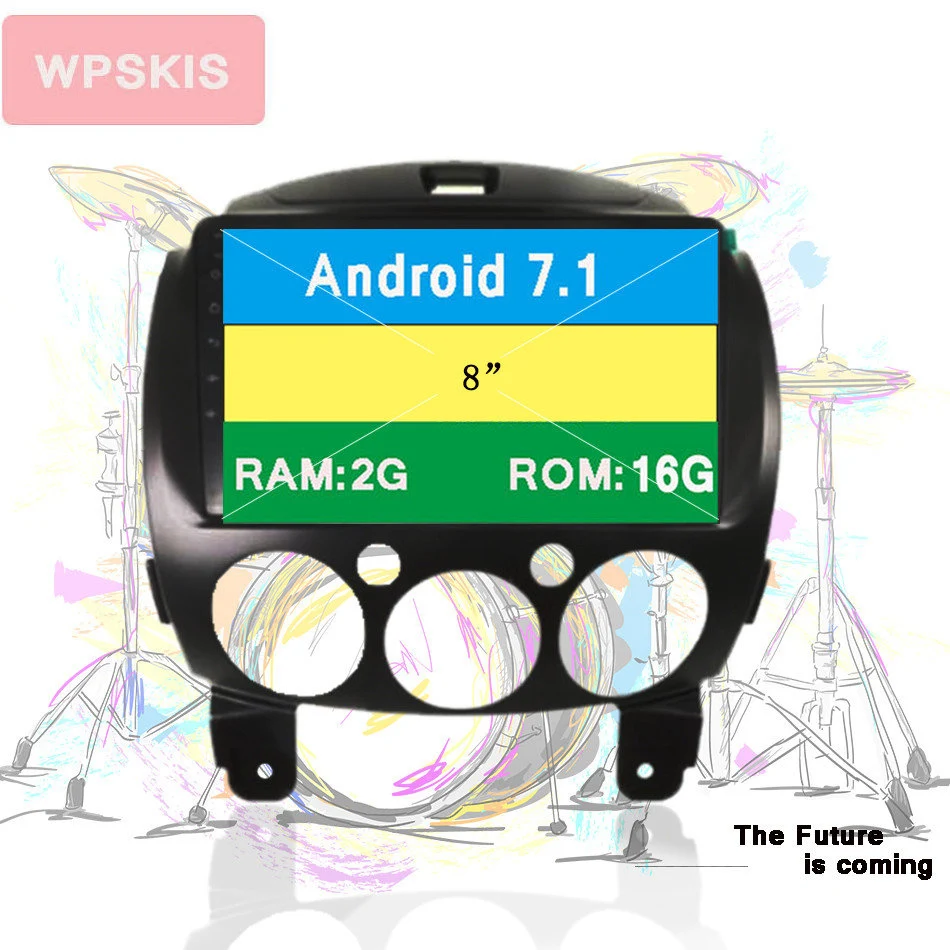 Best 2Din Steering Wheel Android 7.1 Fit Mazda Car DVD Player 8core GPS Navigation Touch screen Usb Car PC CD Auto Video audio System 0