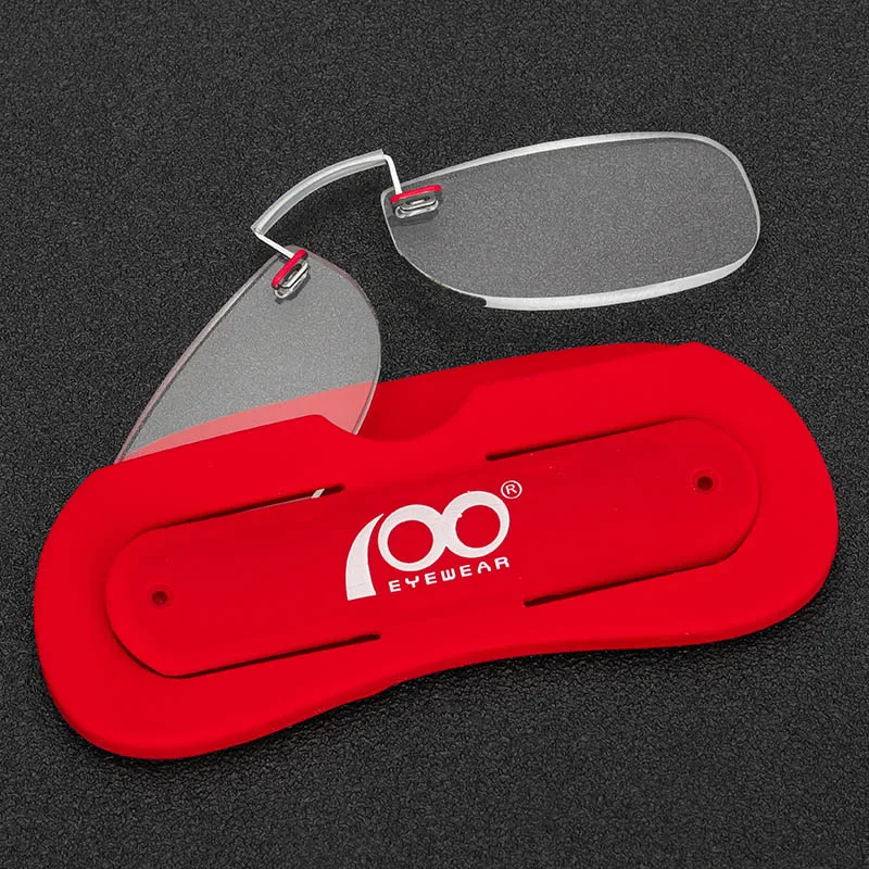 Очки для чтения с ручным зрением без оправы для мужчин и женщин, анти-синий светильник, удобные диоптрийные очки с зажимом для носа# RD8102C8 - Цвет оправы: red