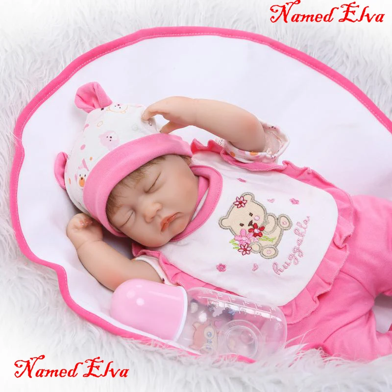 

Soft Silicone Vinyl Dolls 16" Doll Reborn Baby Girl Handmade Cotton Body Lifelike Bebe juguetes Babies Toys bonecas