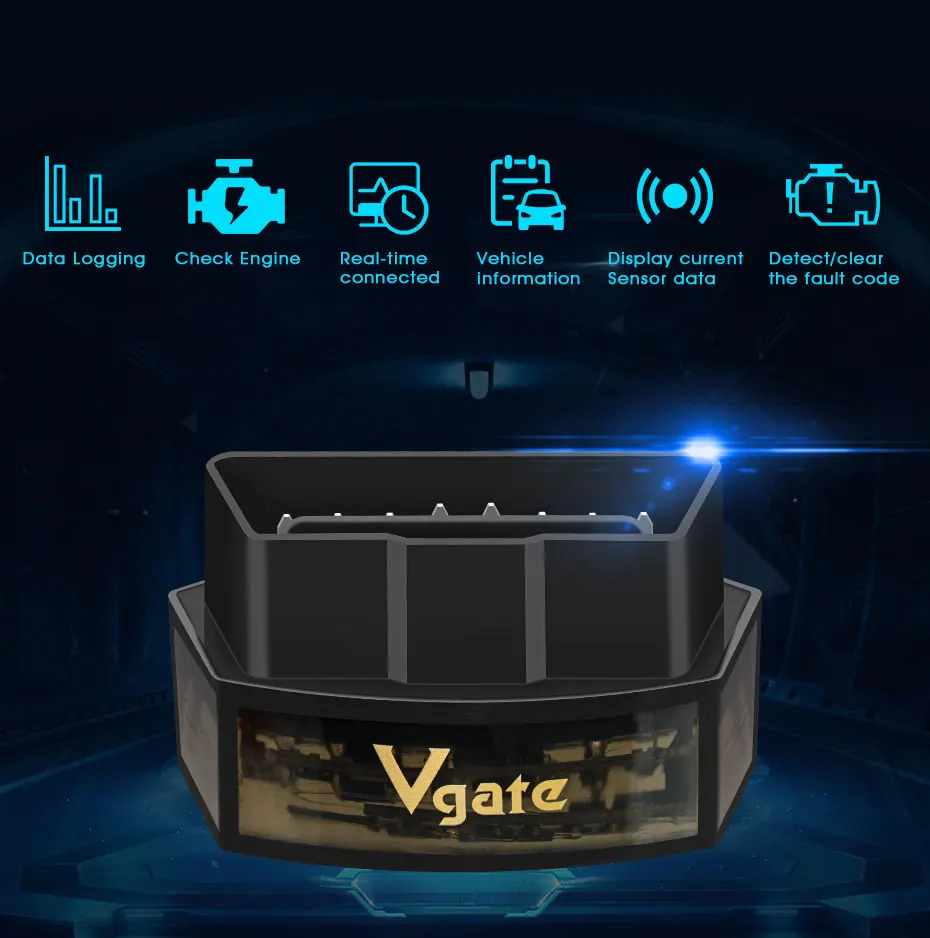 Vgate iCar Pro OBD2 ELM 327 Bluetooth диагностический адаптер OBD2 сканер pro OBDII считыватель кодов ELM327 v2.1 Лидер продаж