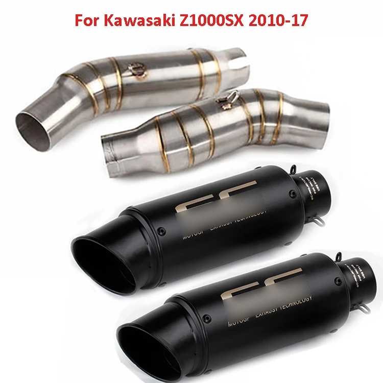 

Slip on Motorcycle Exhaust Escape Muffler Pipe Stainless Steel Middle Link Connect Pipe for Kawasaki Z1000 Z1000SX 2010-2019