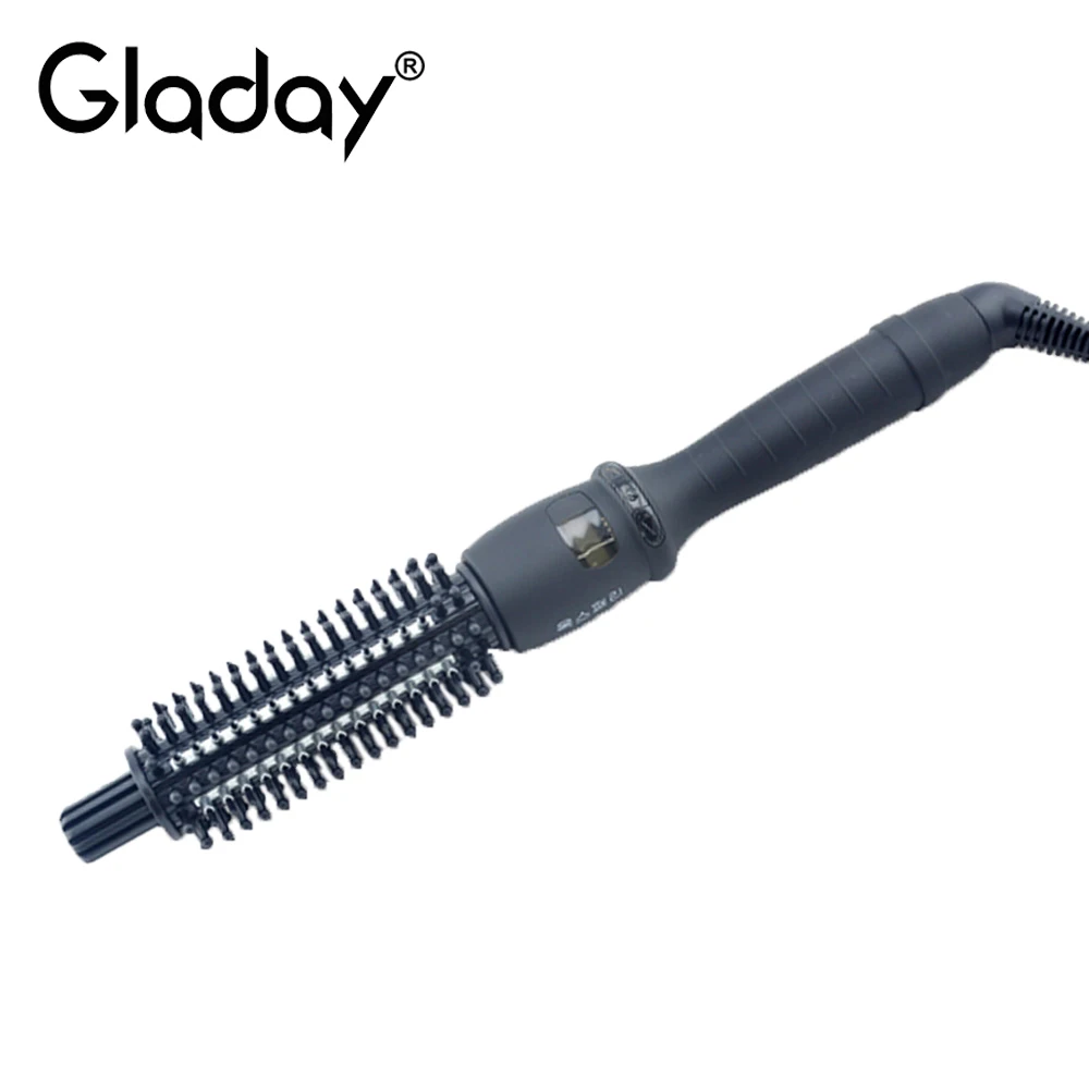 Gladay Lcd Hair Curling Brush Comb Curling Iron Ceramic Styling