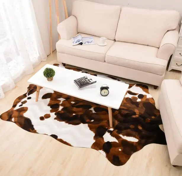 

140X200cm Large Size Zebra/Cow Carpet PU Velvet Carpet Imitation Leather Rugs Animal Skins Natural Shape Carpet Decoration Mat
