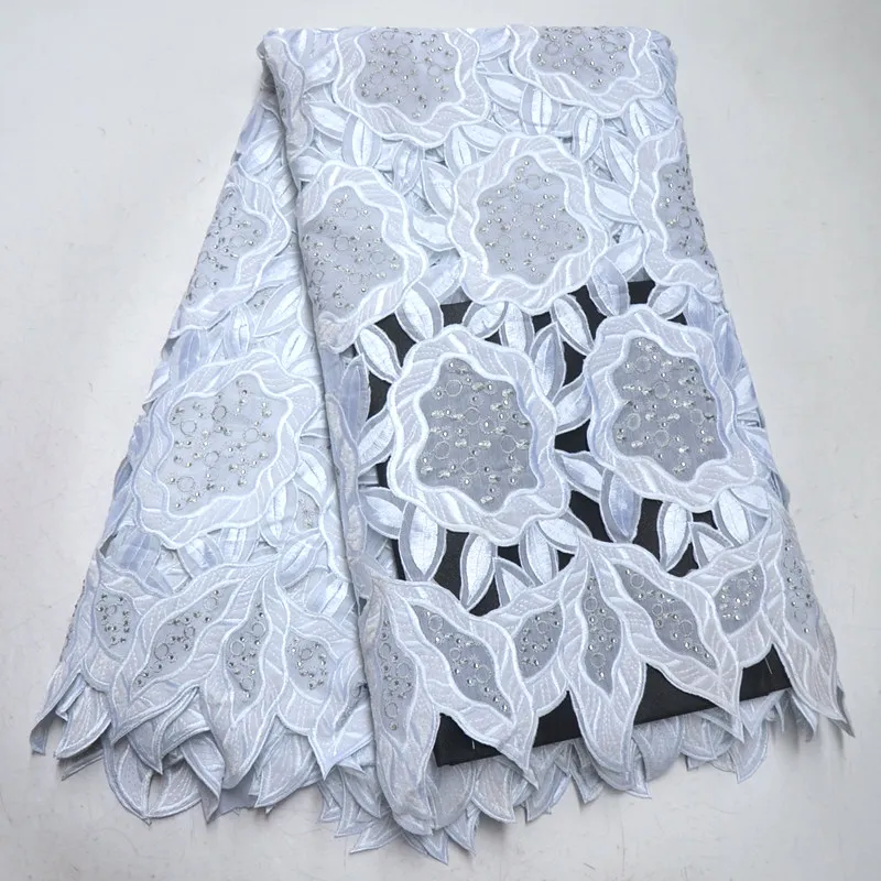 

White Lace Fabric Swiss Voile Lace In Switzerland High Quality 2019 Swiss Lace Nigerian Lace Fabrics For Men 5 Yards RG636