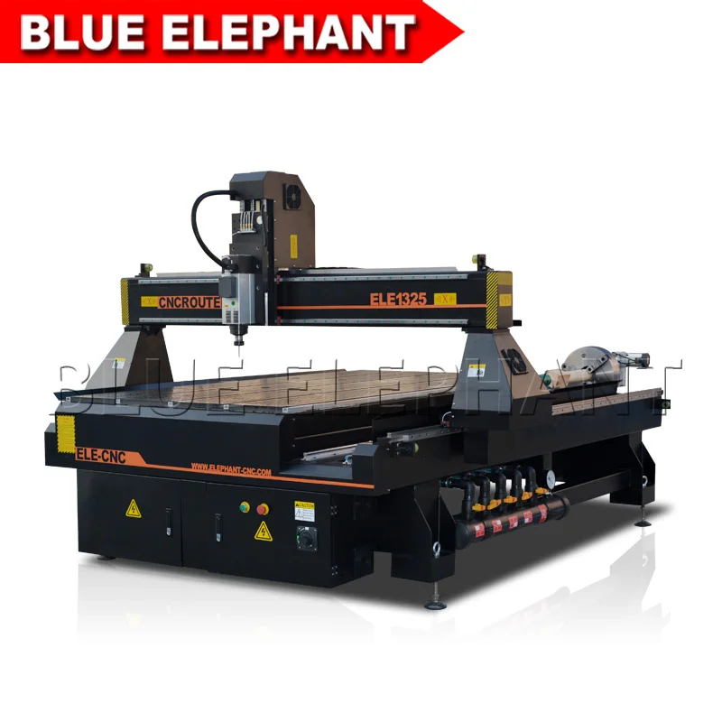 large working size 1325 cnc router with 4 rotary axis for wood door