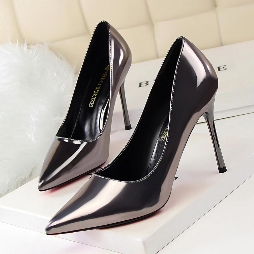 BIGTREE Shoes Patent Leather Shoes Woman Pumps High Heels Stiletto Heels 10Cm Red Wedding Shoes Bridal Shoes Women Heels 2022