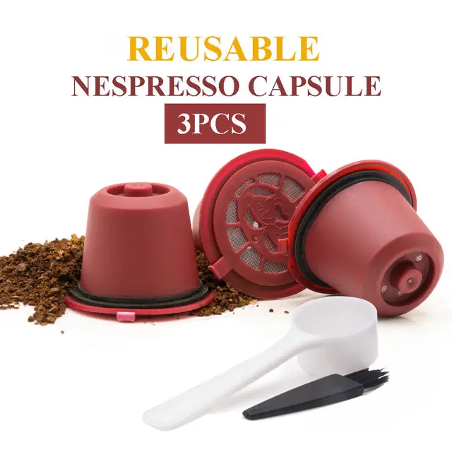 3PCS Reusable Nespresso Capsules Refillable Coffee Pod for Original