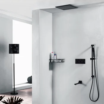 

HIDEEP Bathroom Black Painted Shower Set Mixer With Shower Black Shower Set Bathroom Luxury Shower Faucet Bathtub Faucet Sets