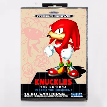 

Knuckles The Echidna In Sonic The Hedgehog 1 16 bit MD Game Card With Retail Box For Sega Megadrive/Genesis