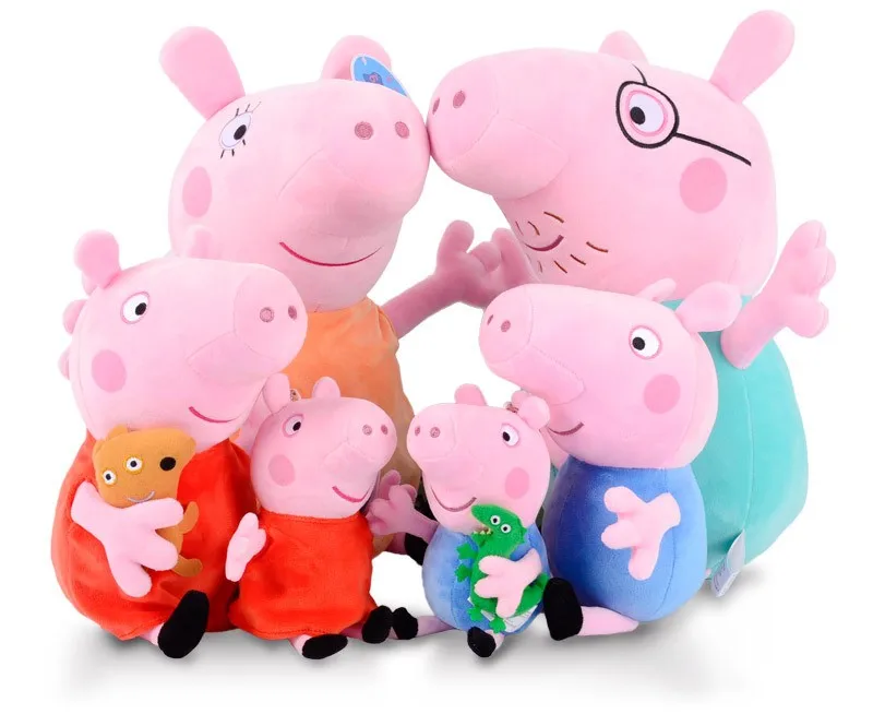 2017 Big Size Brinquedos 4pcs set Pig Family Wholesale Stuffed Animals Plush Baby font b Toys