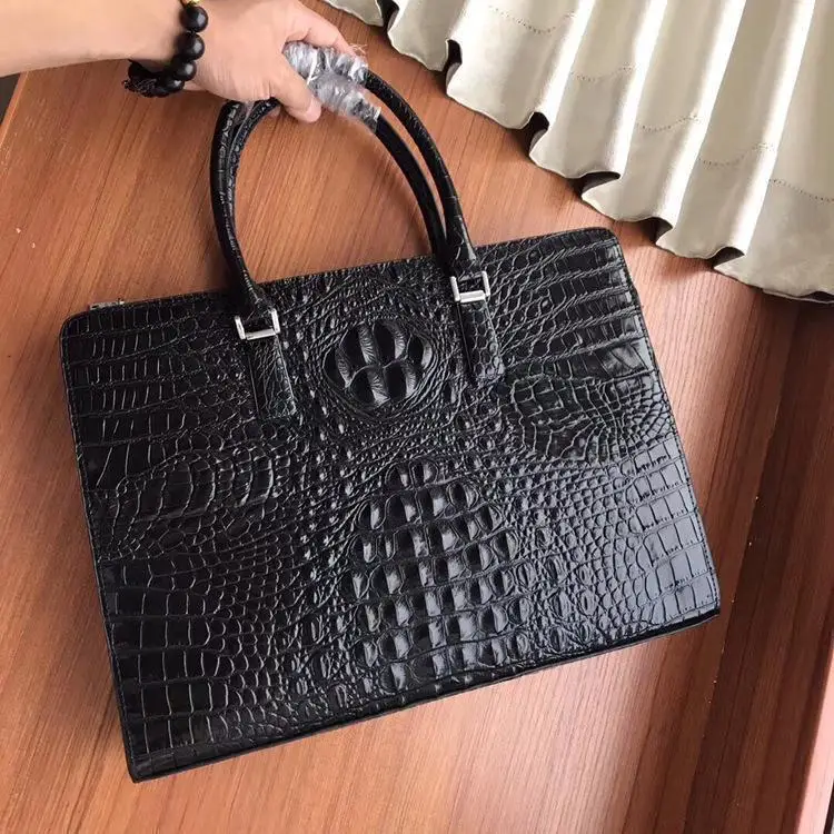 Роскошная брендовая кожаная мужская сумка с узором «крокодиловая кожа», модная сумка на плечо, портфель, сумка-мессенджер, кожаная сумка