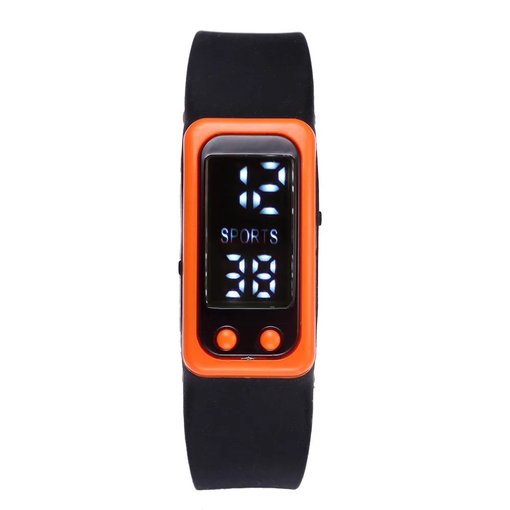 Женские часы с шагомером браслет счетчик калорий цифровой ЖК-дисплей расстояние ходьбы Reloj Inteligente Mujer женские часы - Цвет: Orange