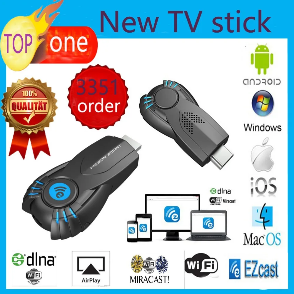 Vensmile V5II Лучше Смарт TV Stick Ezcast Miracast Dongle DLNA Airplay Mirrorop Для IOS Android ОС Windows лучше чем android