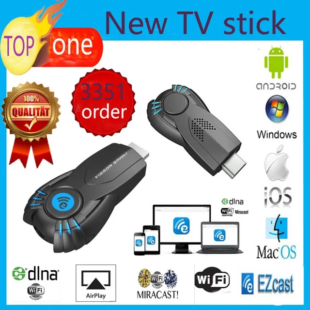 Vensmile V5II Лучше Смарт TV Stick Ezcast Miracast Dongle DLNA Airplay Mirrorop Для IOS Android ОС Windows лучше, чем android тв