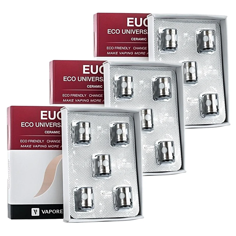 Vaporesso EUC Eco Ceramic 0.5 ohm SS316L Coil Head 15 Pieces for Attitude Drizzle Estoc Target Pro ORC Gemini Veco Tank | Электроника